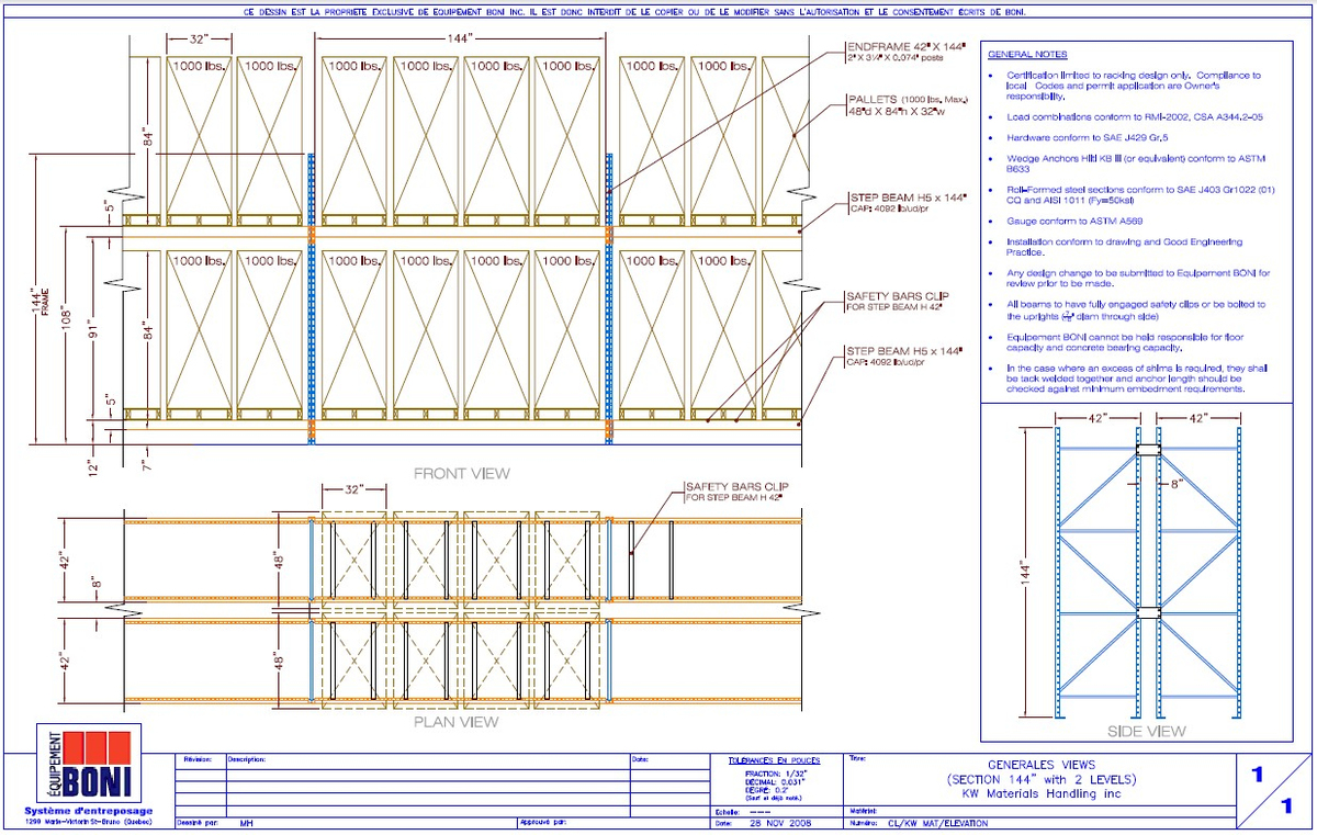 Pallet rack autocad drawing honpacks